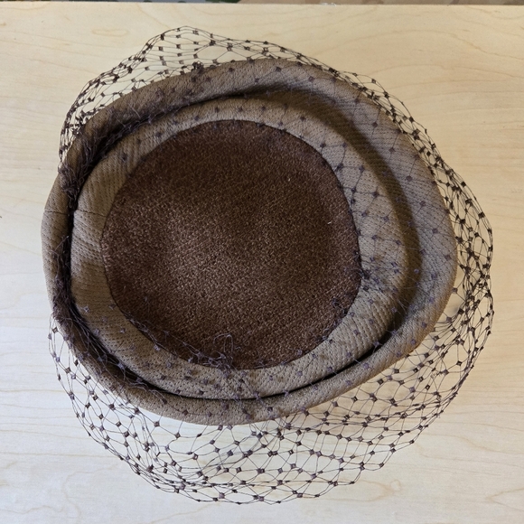 Vintage Brown Pill Box Hat - Picture 2 of 5